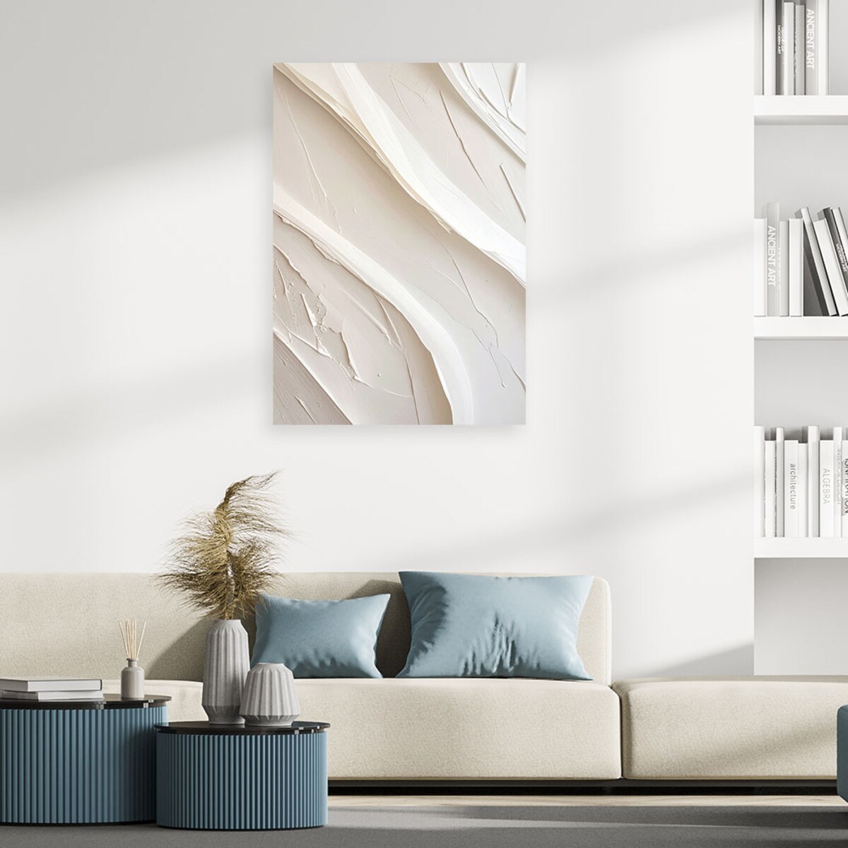 Obraz do salonu sypialni, Tekstura 3D Beżowa 70x100 cm