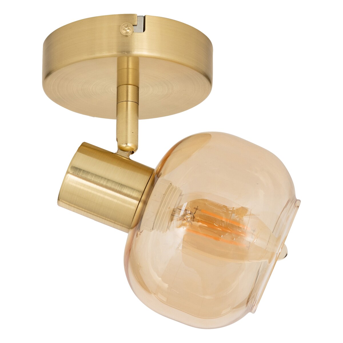 Kinkiet kula PILLA, złoto i szkło, Ø 10 cm