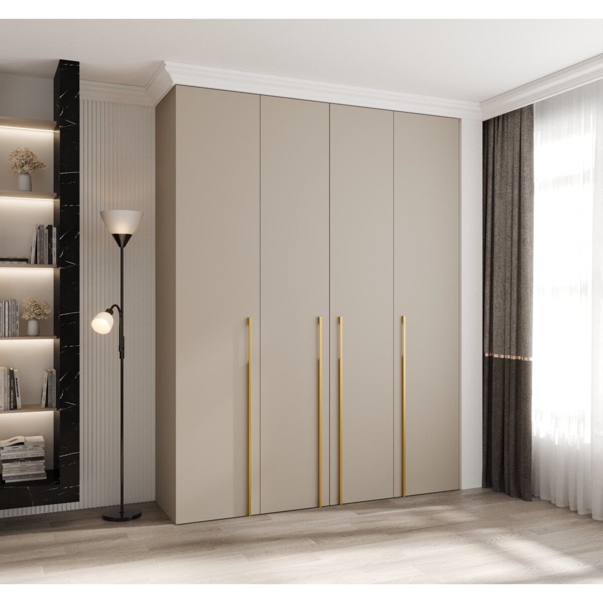 Szafa czterodrzwiowa Como 3 190 gł.40 kaszmir+złoty