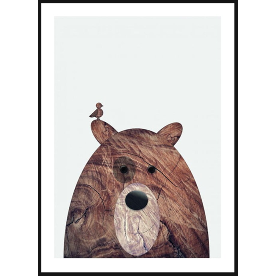 Poster Story, Plakat, Obraz - Drewniany Niedźwiadek, wymiary 70 x 100 cm