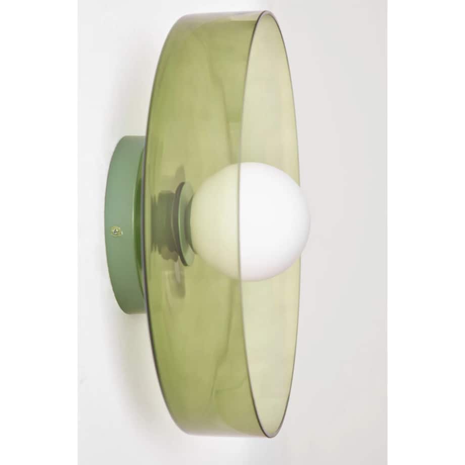 Kinkiet szklany Jaxal zielony Ø35 cm