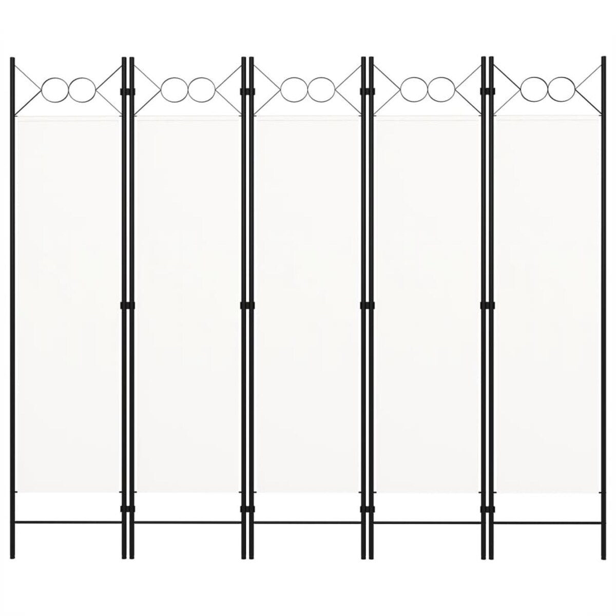 vidaXL Parawan 5-panelowy, biały, 200 x 180 cm