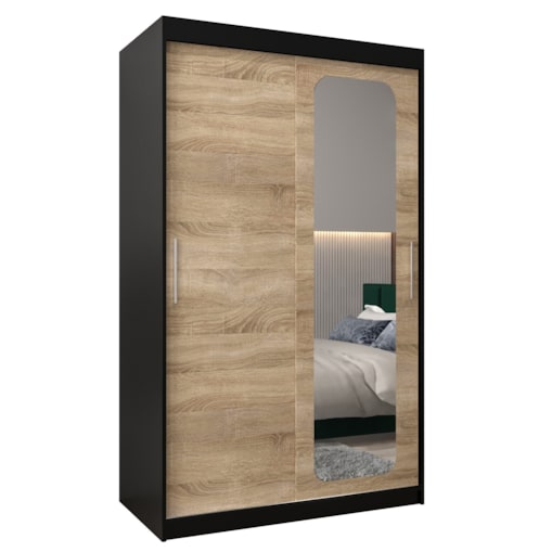 Szafa przesuwna Garderoba PROMO T2 120 czarny/sonoma