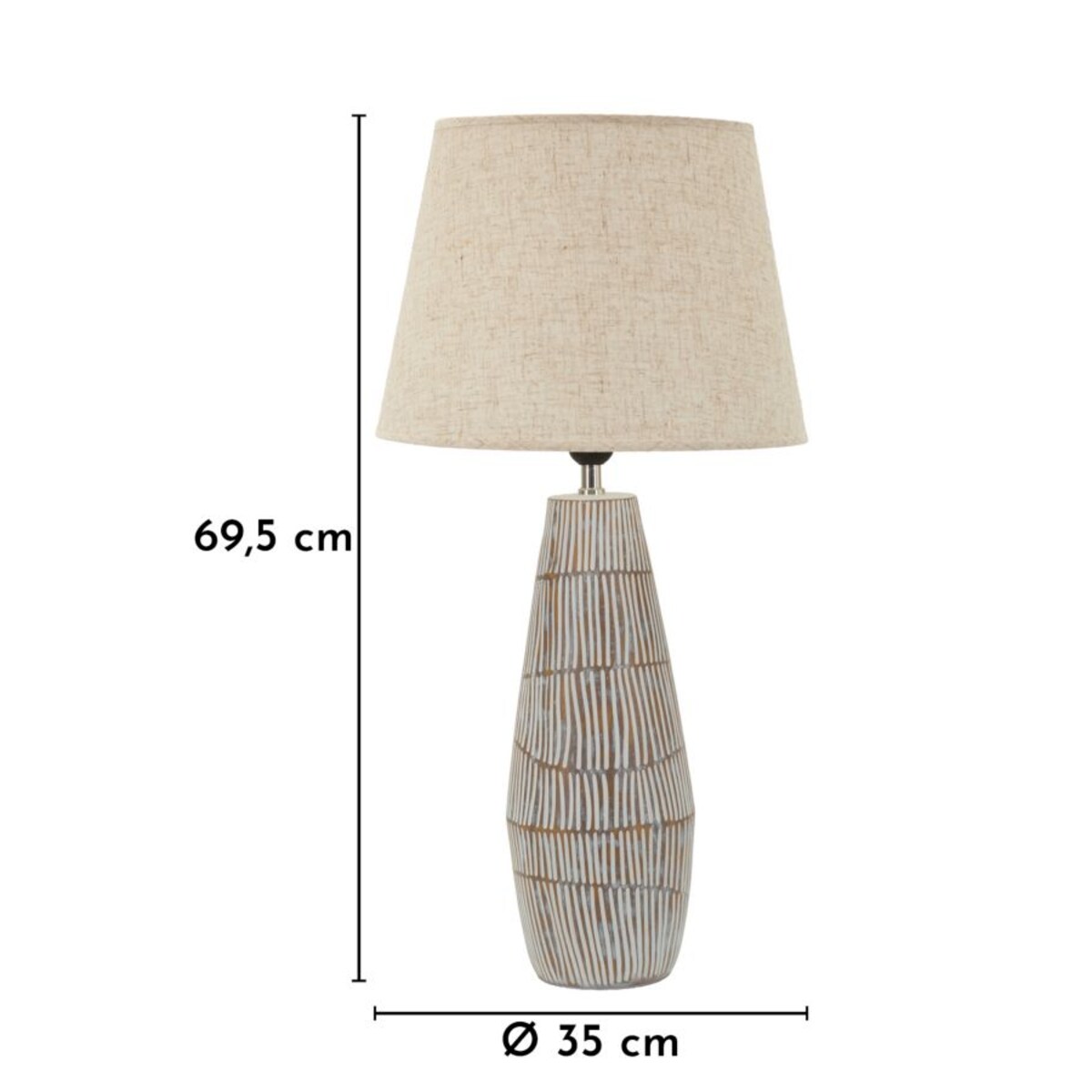 Lampa stołowa Hanoi, kolor wielokolorowy, żywica syntetyczna, żelazo i tkanina, 35 x 35 x 69,5 cm, 1 x E27, max. 40 W, styl nowoczesny, Mauro Ferretti