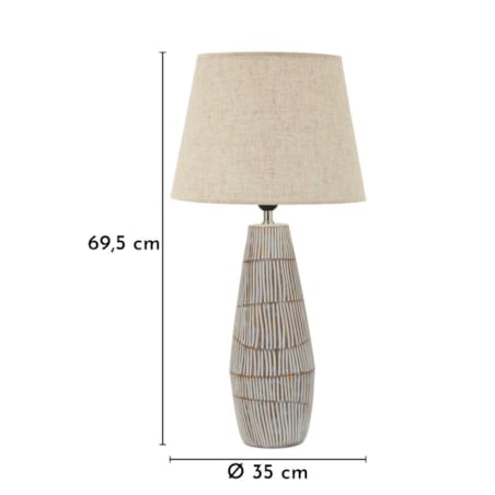 Lampa stołowa Hanoi, kolor wielokolorowy, żywica syntetyczna, żelazo i tkanina, 35 x 35 x 69,5 cm, 1 x E27, max. 40 W, styl nowoczesny, Mauro Ferretti
