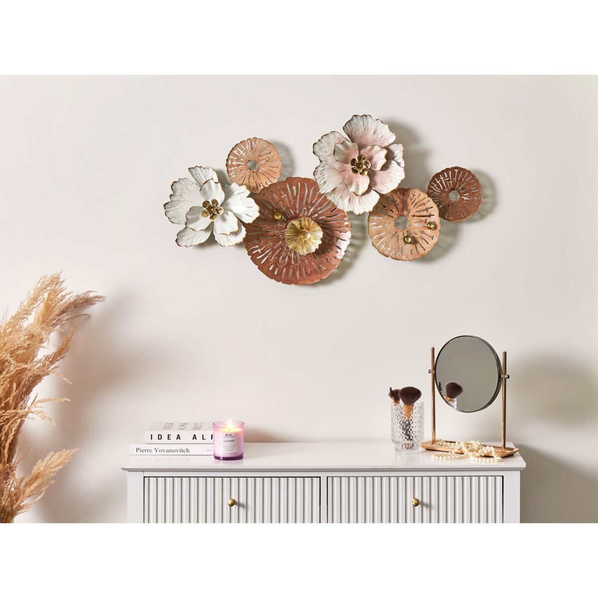 Dekoracja ścienna Kwiat GADOLINIUM Metal 45 cm Kolorowy