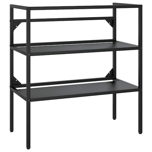 vidaXL Stelaż pod umywalkę, czarny, 79x38x83 cm, żelazny