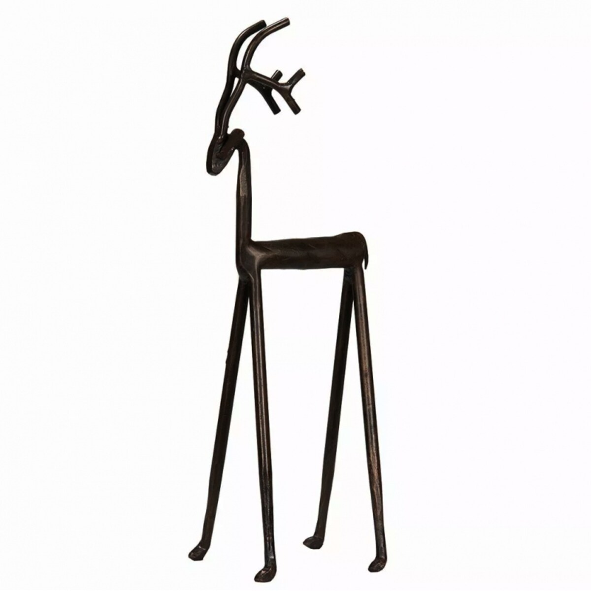 FIGURKA RENIFER JELEŃ 42cm ŚWIĄTECZNA LOFT NA ŚWIĘTA CZARNA METALOWA