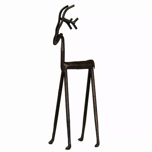 FIGURKA RENIFER JELEŃ 42cm ŚWIĄTECZNA LOFT NA ŚWIĘTA CZARNA METALOWA