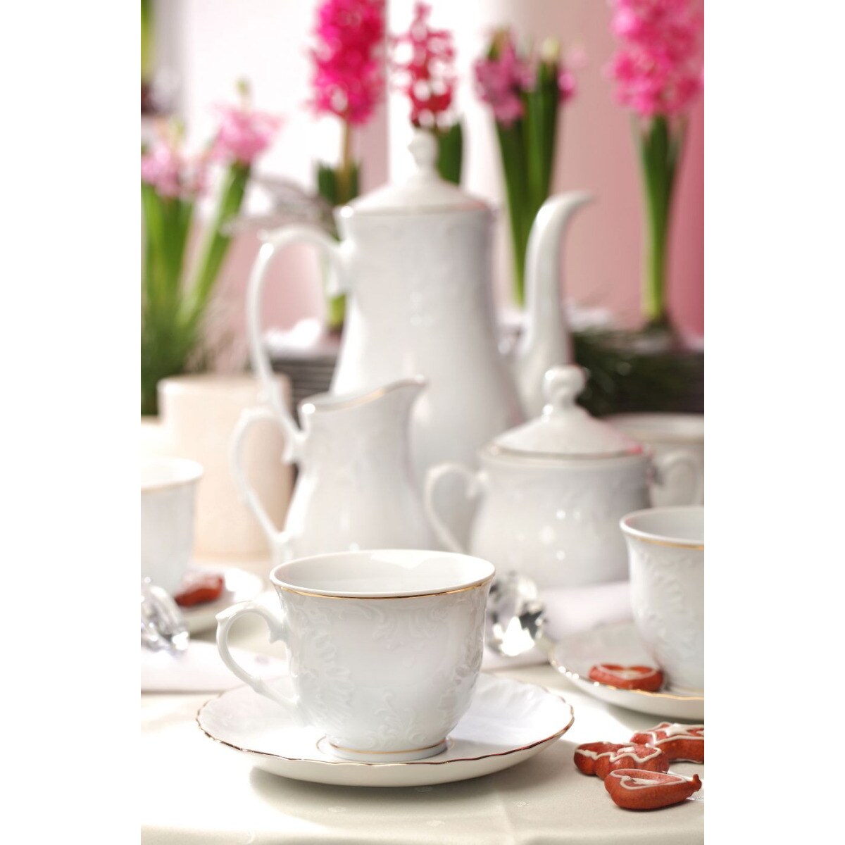 Garnitur do kawy dla 6 osób 21 el. Rococo Złota Linia 3604