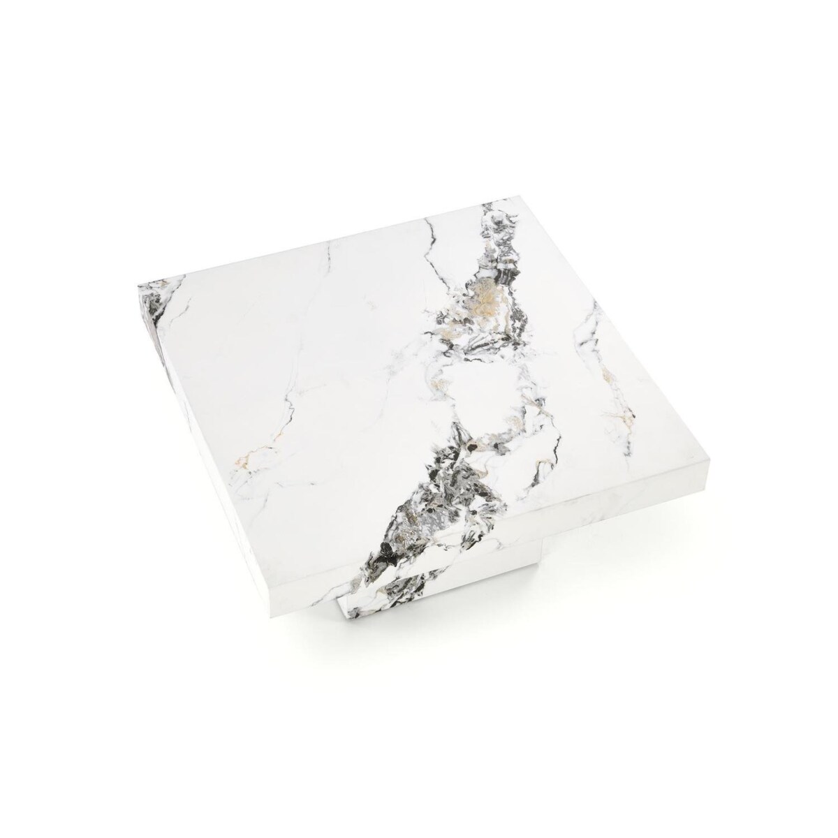 STOLIK KAWOWY Liton CZARNY MARMUR 80/80/41 cm MDF i metal