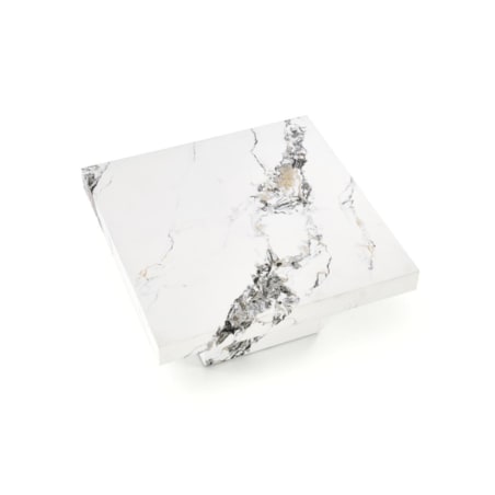 STOLIK KAWOWY Liton CZARNY MARMUR 80/80/41 cm MDF i metal