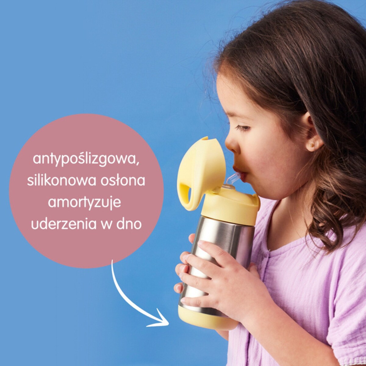 Butelka termiczna dla dzieci ze słomką 350 ml Lemon Twist b.box