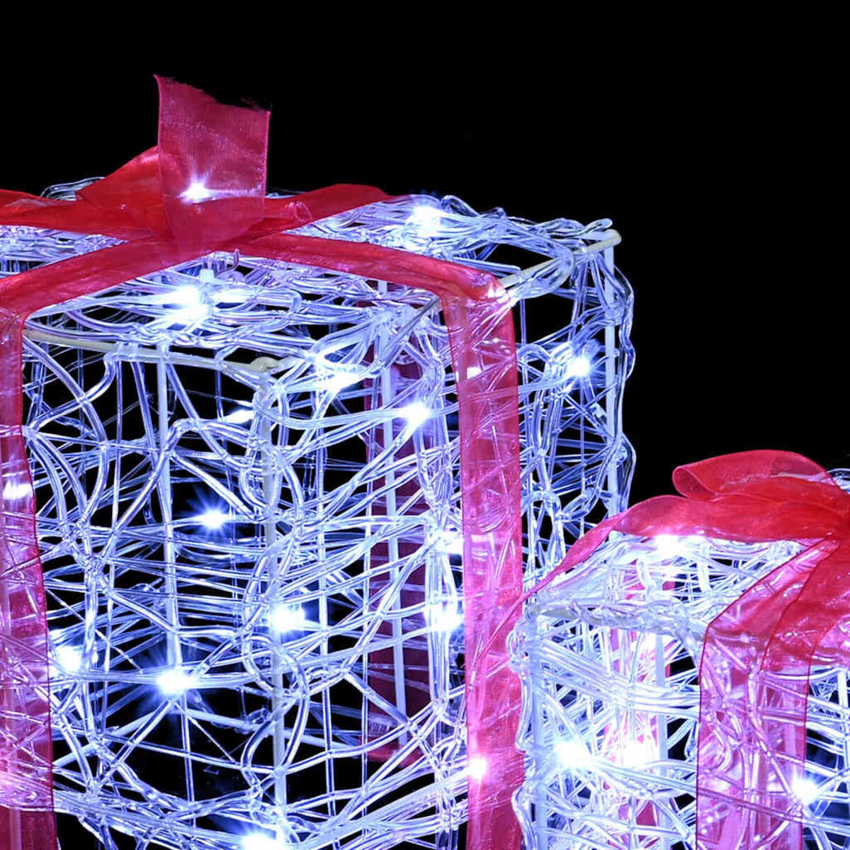 vidaXL Pudełko Prezentowe 3 pcs Zimna biel 20 x 20 x 20 cm Akryl