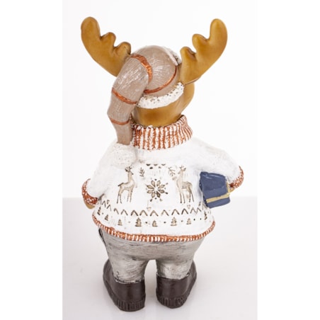 Figurka - łoś 17,5x9x7 cm ALCE w białym sweterku