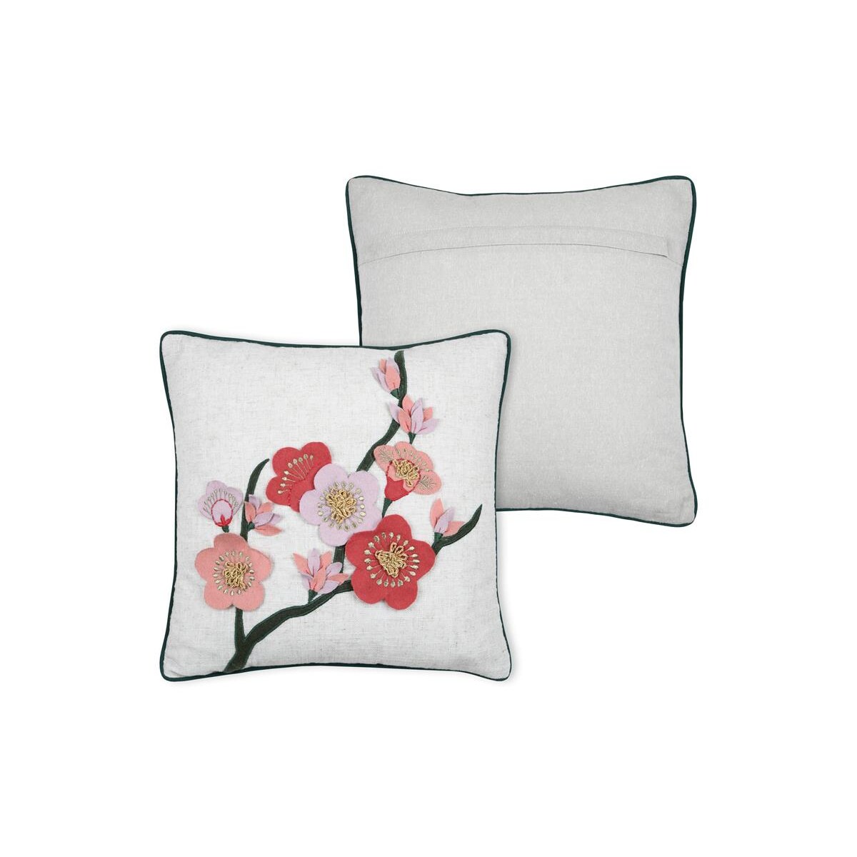 Poduszka dekoracyjna ze zdobieniem, SCARLETT, 40 x 40 cm