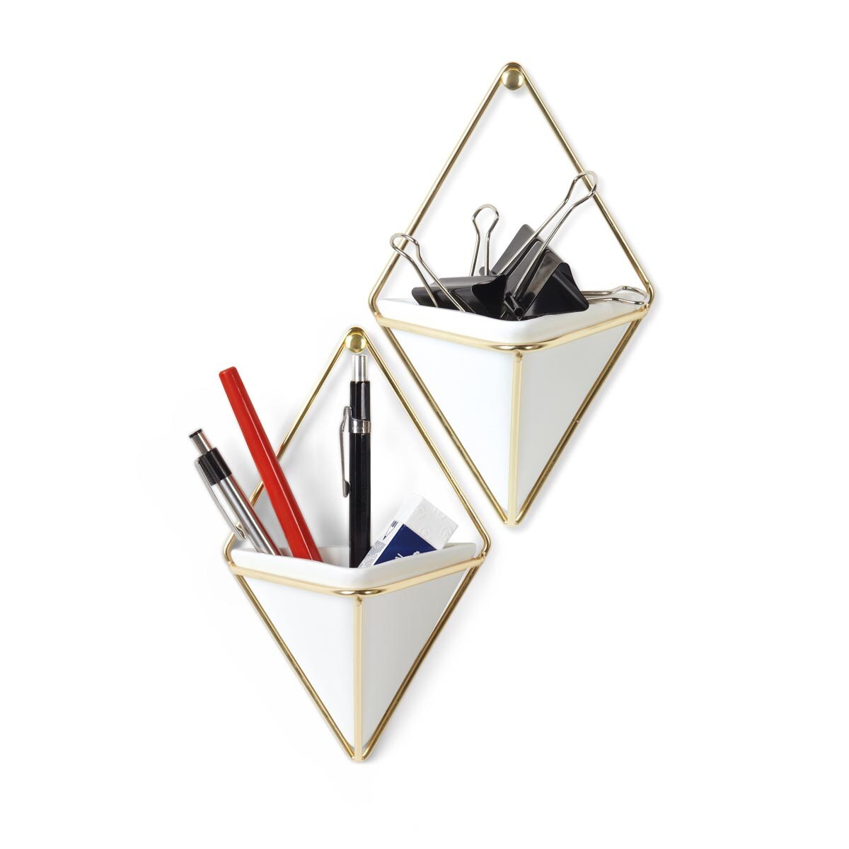 Zestaw 2 pojemników S biały Trigg, 12 x 19 x 6.4 cm, Umbra