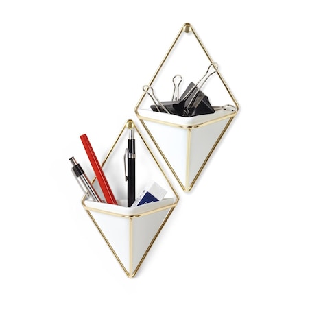 Zestaw 2 pojemników S biały Trigg, 12 x 19 x 6.4 cm, Umbra