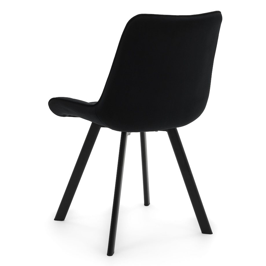 KRZESŁO TAPICEROWANE WELUROWE DO SALONU JADALNI GLAMOUR CZARNE TORI