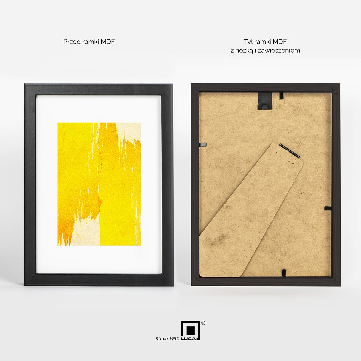 Ramka na zdjęcia 15x21 cm czarna rama MDF z plexi do postawienia powieszenia klasyczna ramka