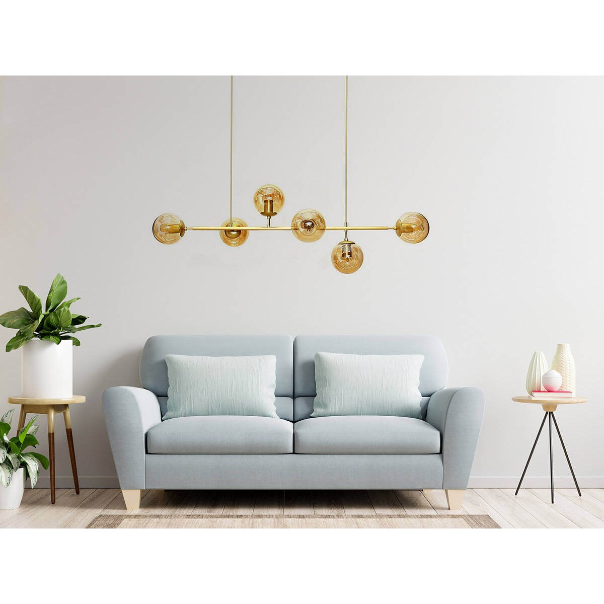 Lampa sufitowa molekuły 439 Domeno LED wielopunktowa złota