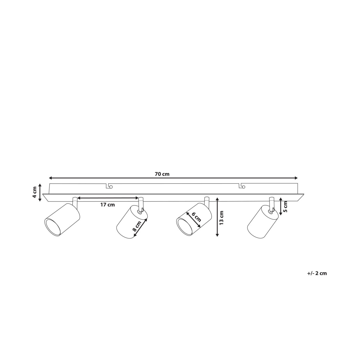 Lampa sufitowa 4-punktowa metalowa miedziana TIGRIS