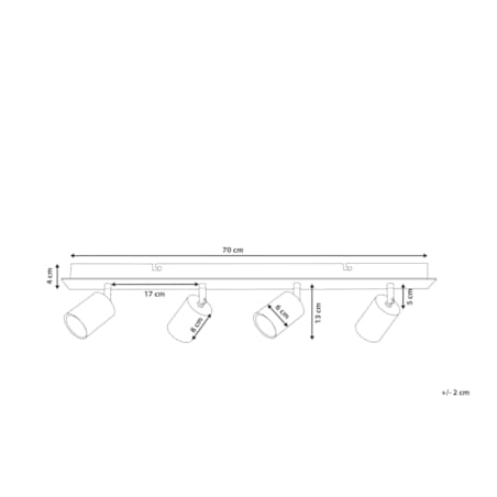 Lampa sufitowa 4-punktowa metalowa miedziana TIGRIS