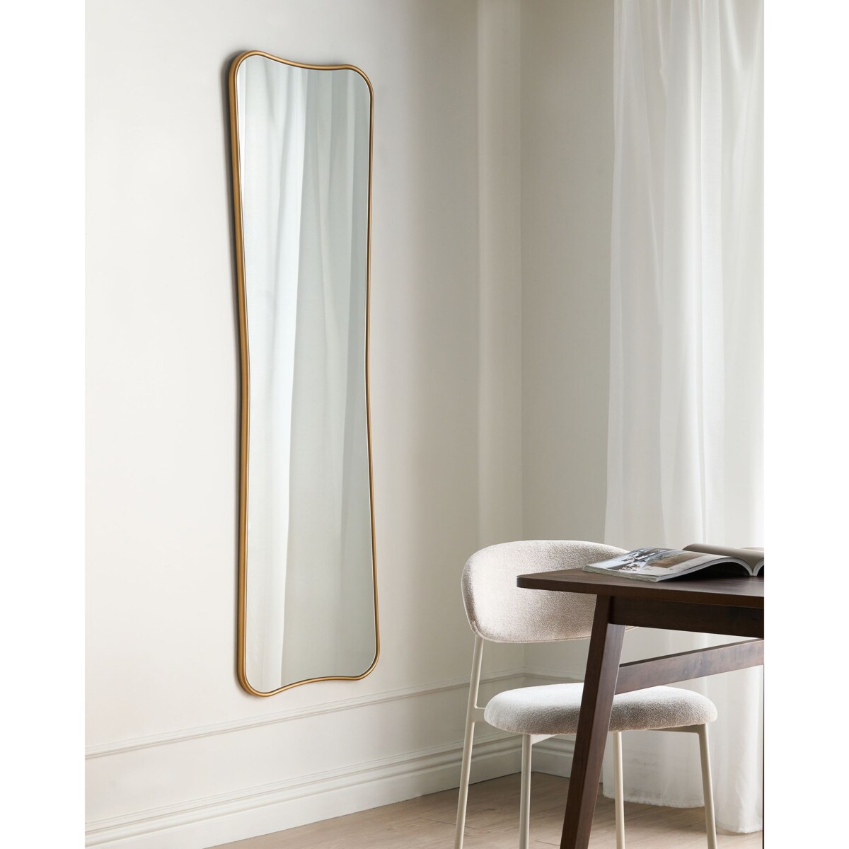 Lustro ścienne BRIEUC 50 cm 160 cm Złoty