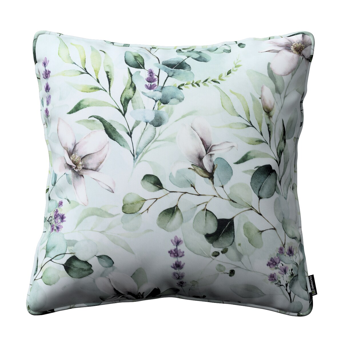 Poszewka Gabi na poduszkę 60x60 magnolie na miętowym tle