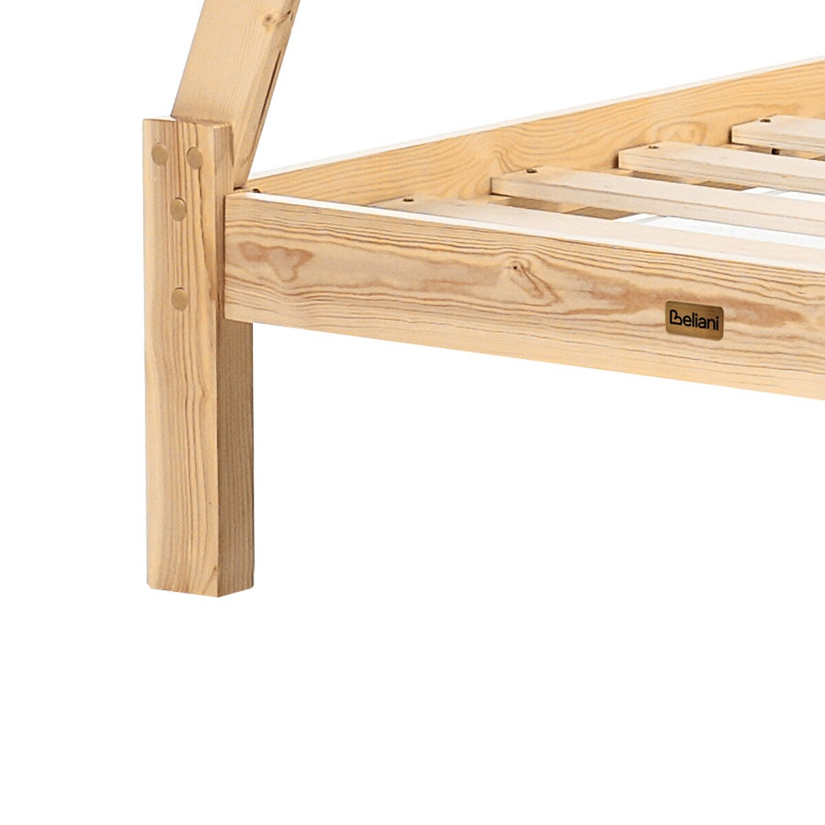 Łóżko dziecięce Tipi Drewno sosnowe DEVAY 90 x 200 cm Jasnobrązowy