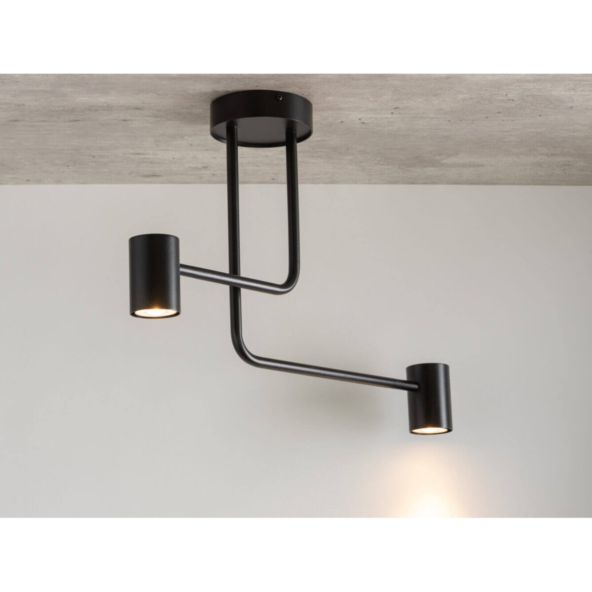 Sufitowa lampa sypialniana Luis nad łóżko czarna natynkowa