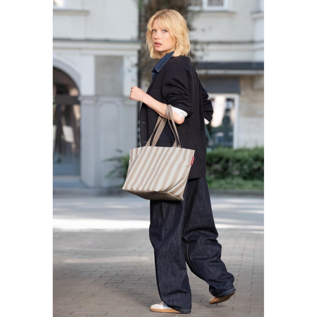 Torba SHOPPER M, summerstripes coffee