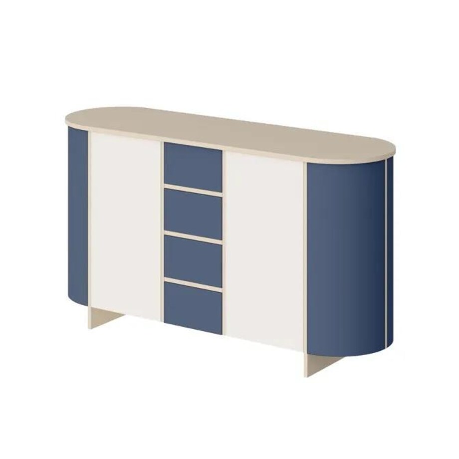 Komoda MEDUNO 163 2D4S granatowa/kaszmirowa