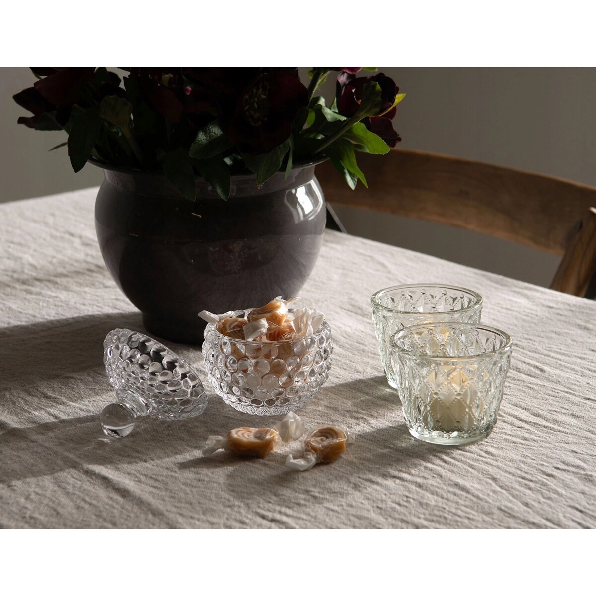 ŚWIECZNIK SZKLANY NA TEALIGHT STÓŁ MAŁY OZDOBA DEKORACJA DO DOMU SALONU