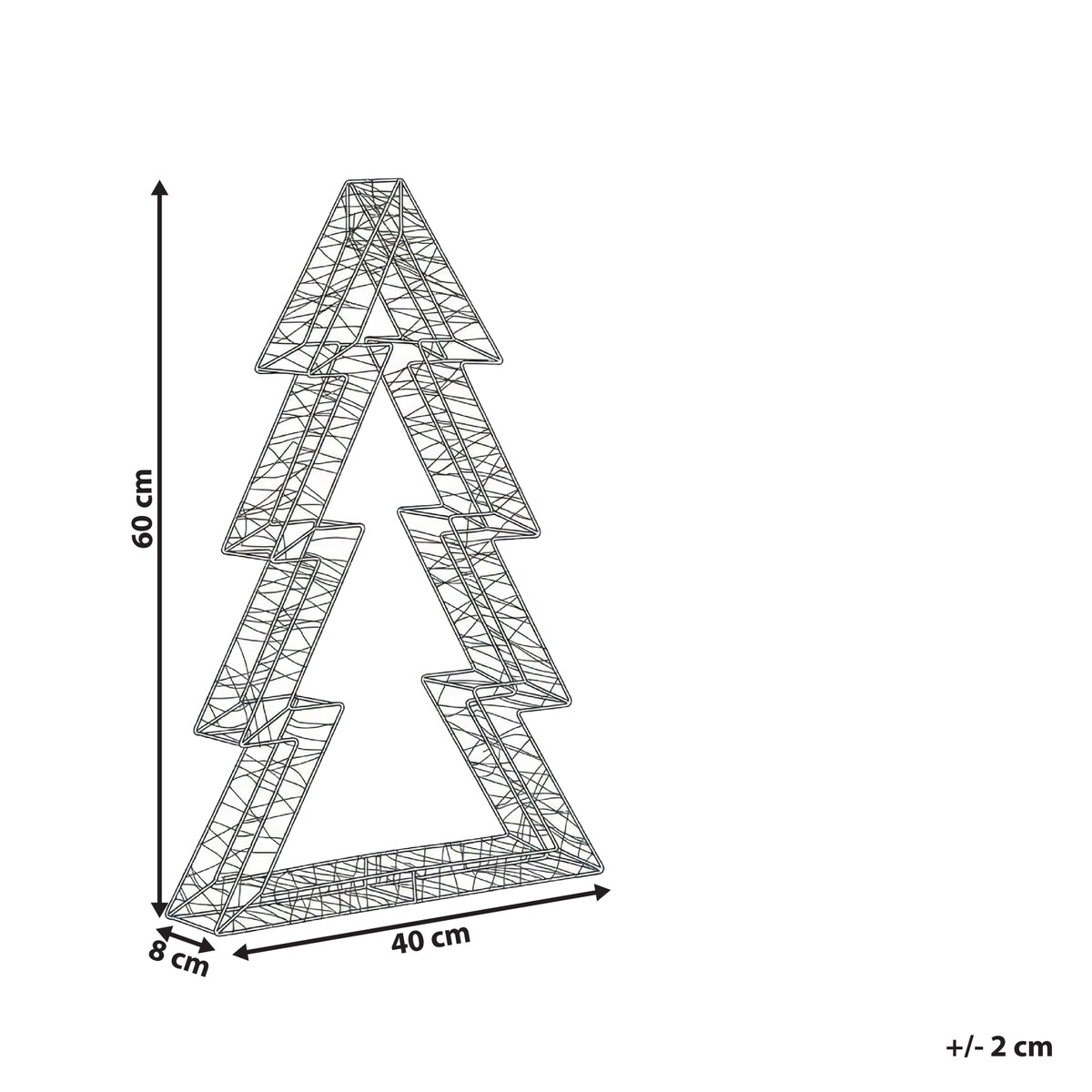 Dekoracja ogrodowa LED AKERAN 60 cm Choinka Srebrny