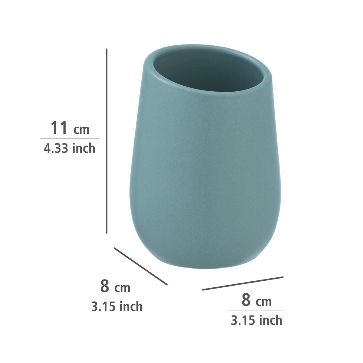 Kubek ceramiczny na szczoteczki BADI, WENKO, kolor niebieski