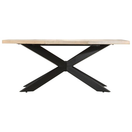 vidaXL Stół jadalniany, 180 x 90 x 76 cm, lite, bielone drewno mango