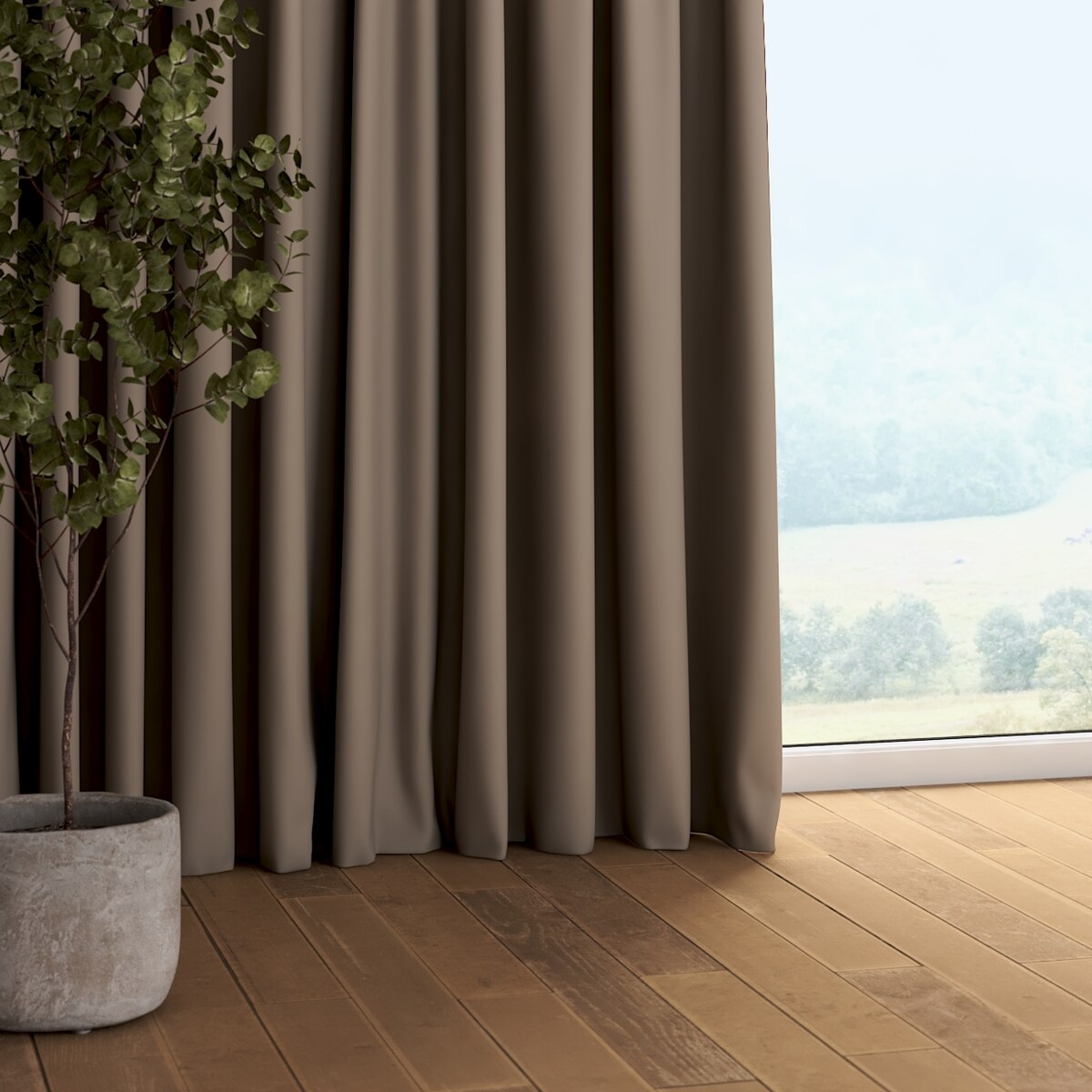 Zasłona na taśmie marszczącej 1 szt. 130x260 ciemnobeżowy