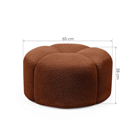 Pufa okrągła poczwórna 38x65x65 PALLADA bouclé miedziana