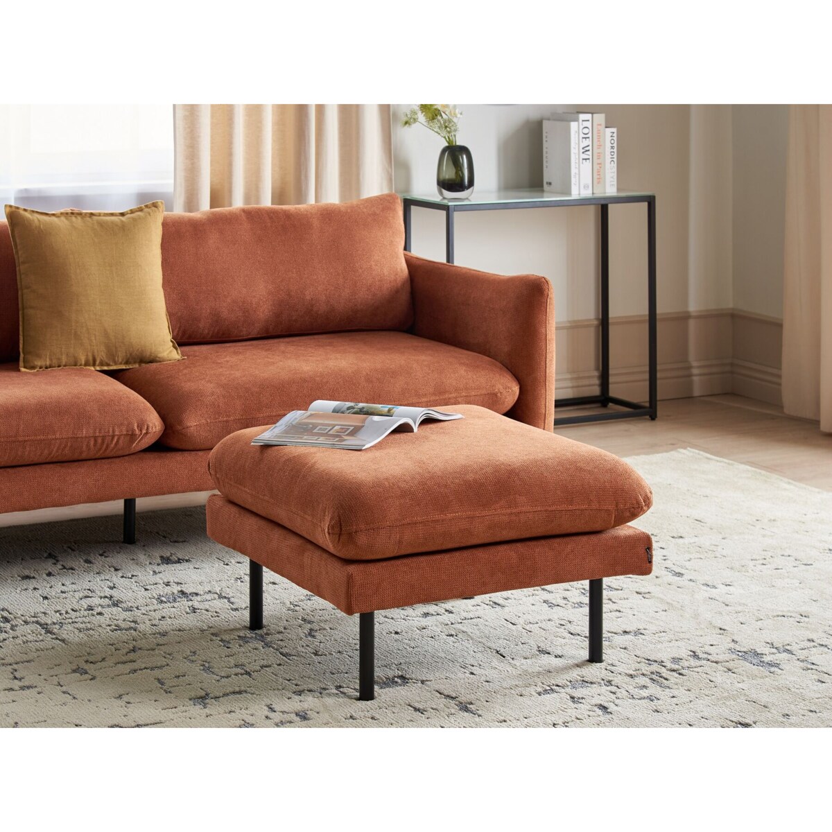 Otomana tapicerowana złoty brąz VINTERBRO