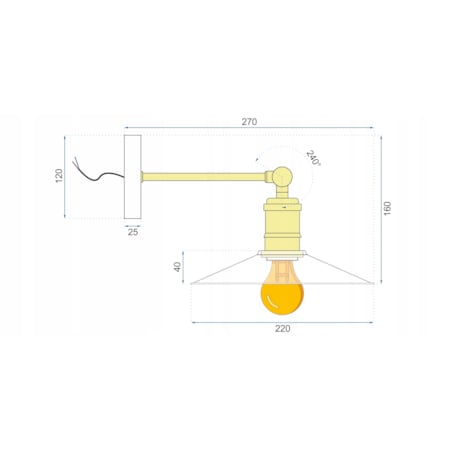 Lampa Ścienna Kinkiet Porto Loft Czarna Sufitowa