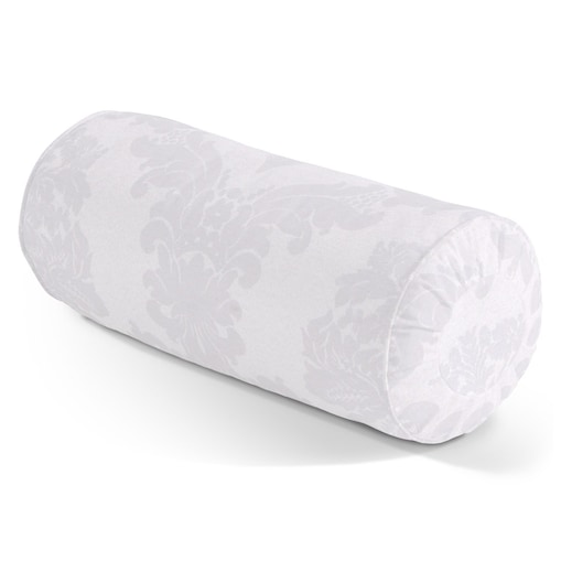 Poduszka wałek z zakładkami, liście akantu na białym tle , Ø20 x 50 cm, Damasco