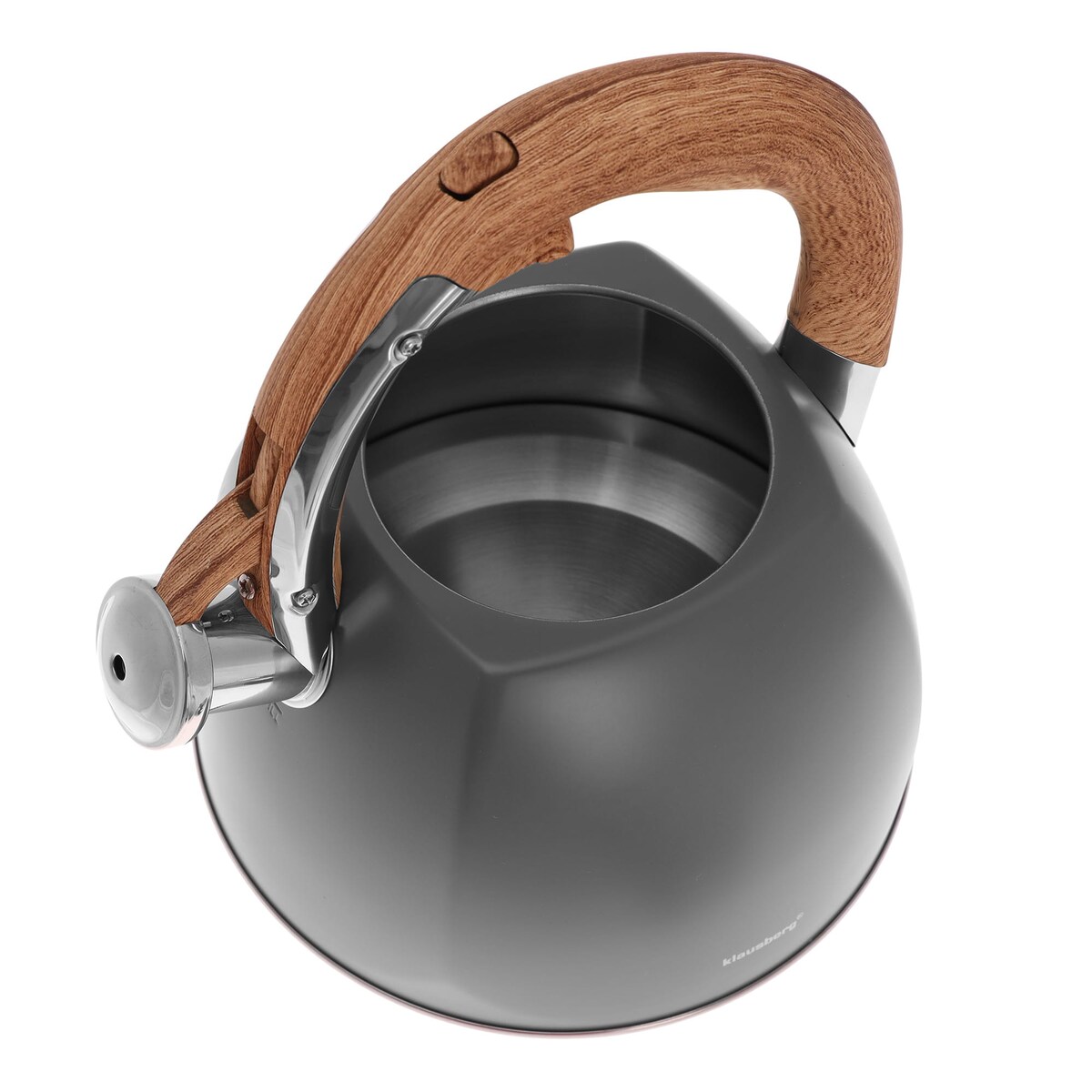 Czajnik stalowy z gwizdkiem lakierowany 3.0L szary matowy KLAUSBERG