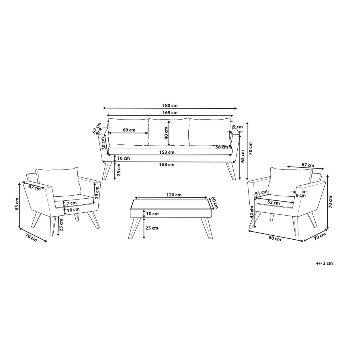 Zestaw ogrodowy ze stolikiem dla 5 osób VITTORIA XL Technorattan Oliwkowy