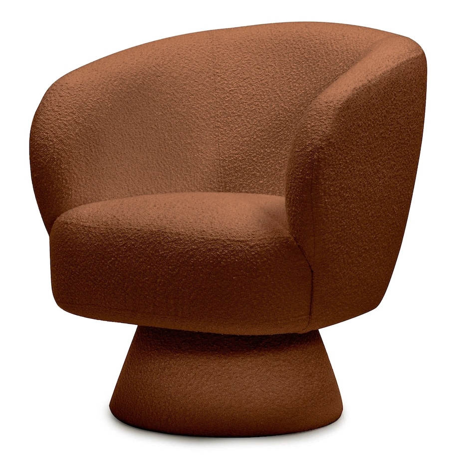 Fotel obrotowy 80x72x70 cm bouclé Nalf - V miedziany