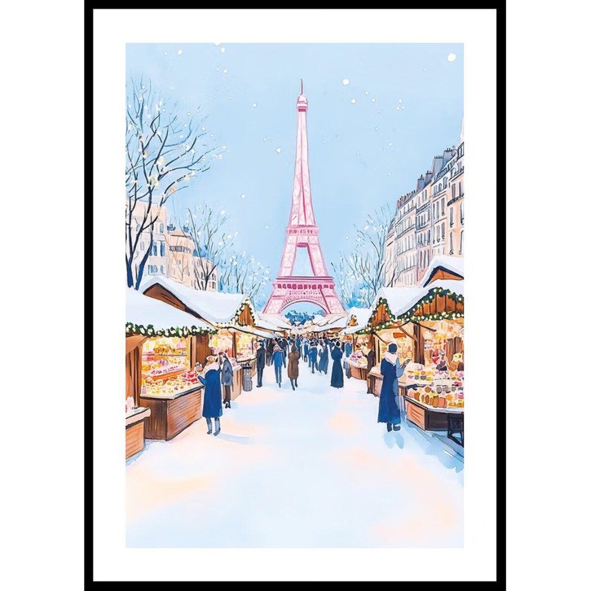 Poster Story, Plakat, Obraz - Świąteczny Jarmark w Paryżu, wymiary 42 x 60 cm