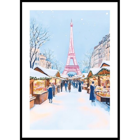 Poster Story, Plakat, Obraz - Świąteczny Jarmark w Paryżu, wymiary 42 x 60 cm