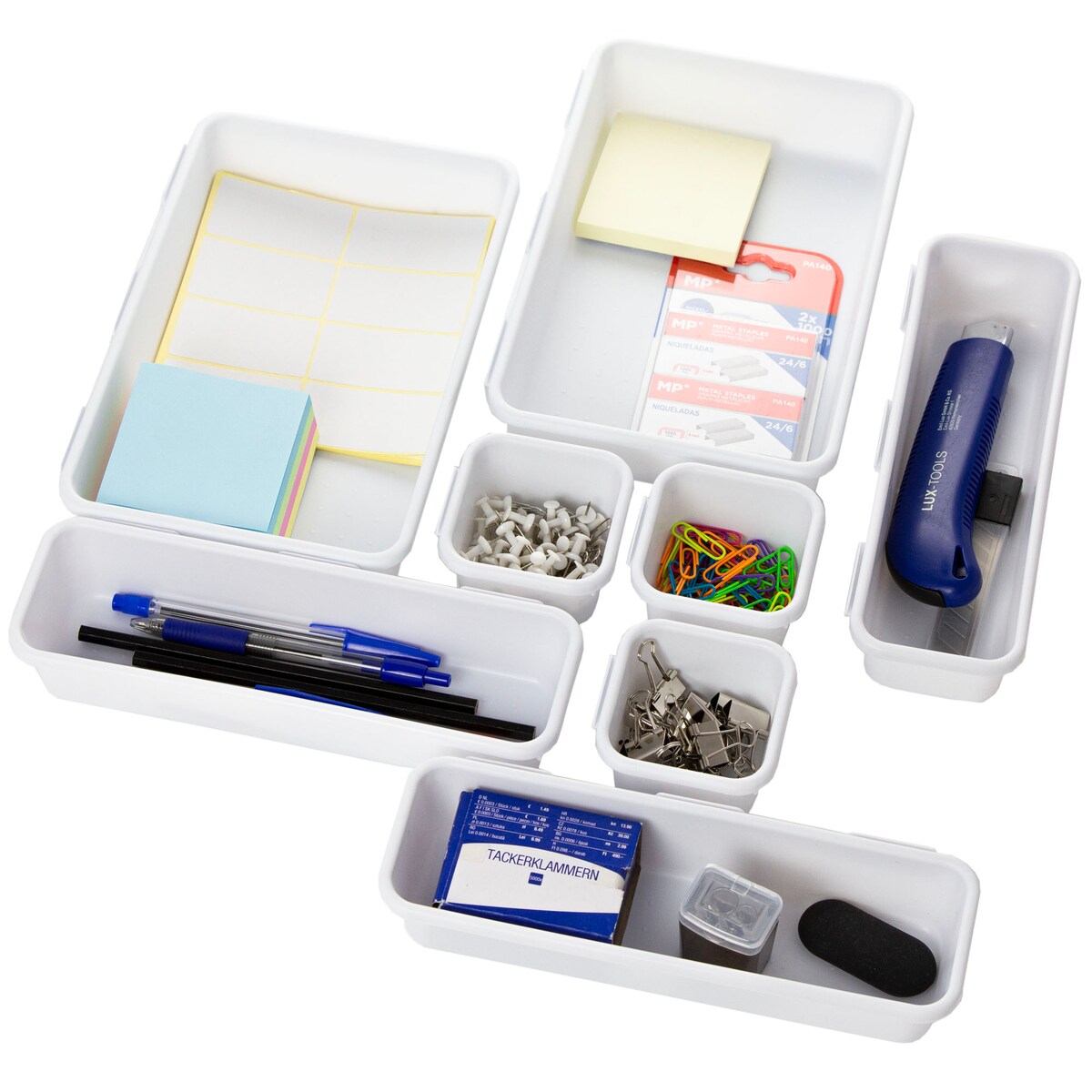 Wkład Do Szuflady Organizer Na Akcesoria Biurowy 8 Elementów Zestaw