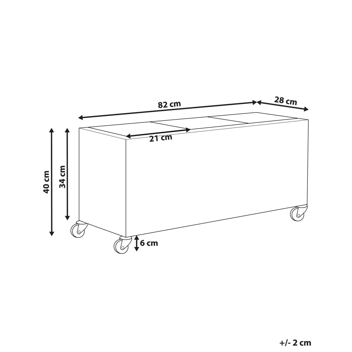 Donica na kółkach z technorattanu czarna BELLIS