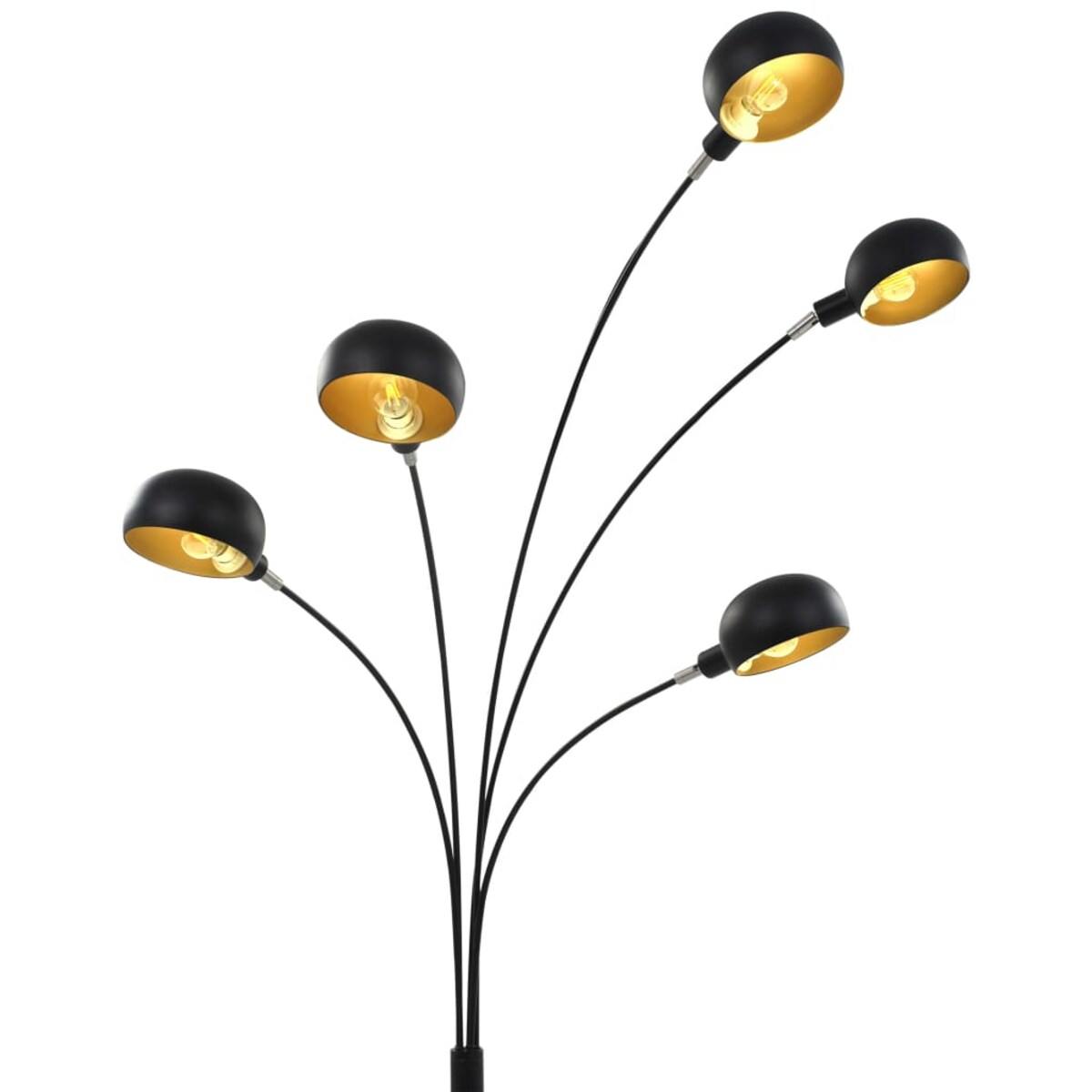 vidaXL Lampa stojąca, 200 cm, 5 x E14, czarno-złota
